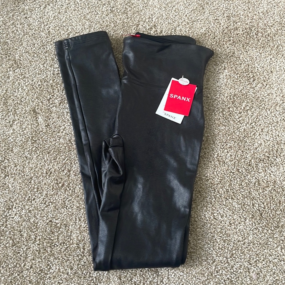 Spanx xs petite faux leather leggings
